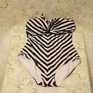 Vintage black and white striped bathing suit